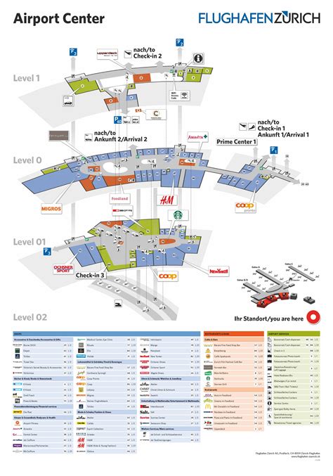 zurich airport shopping map.